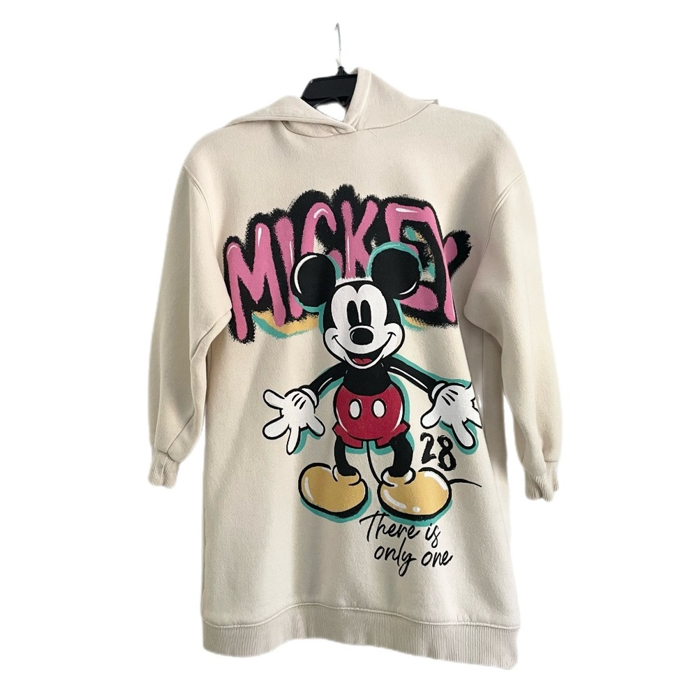 Mickey Hoodie dress  
size 11/12 girls 
 Off White color 
Disney!